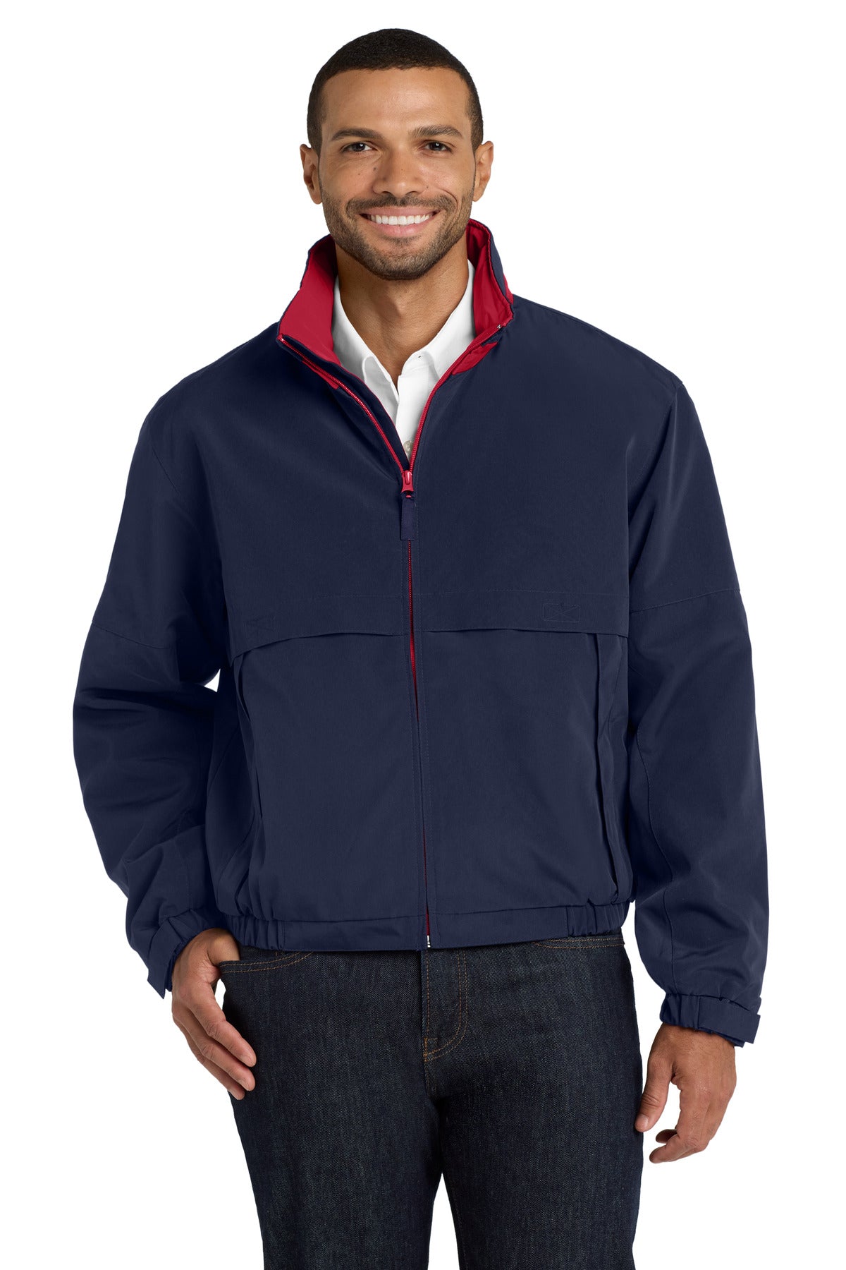 dark navy/red
